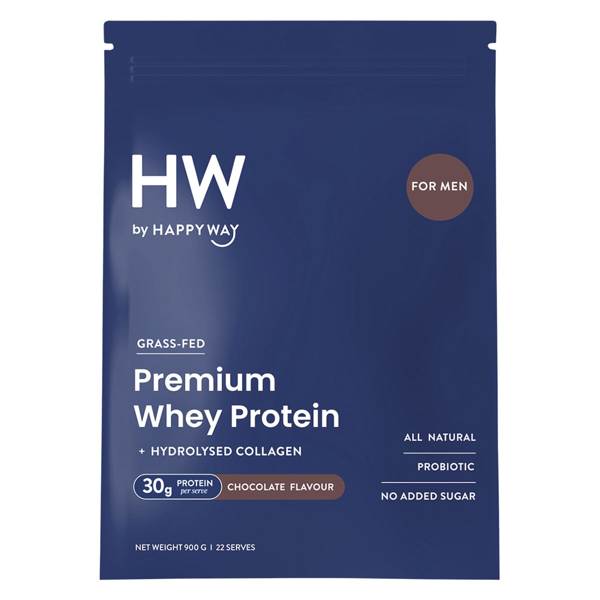 Happy Way Men's Whey Protein Powder Chocolate 900g