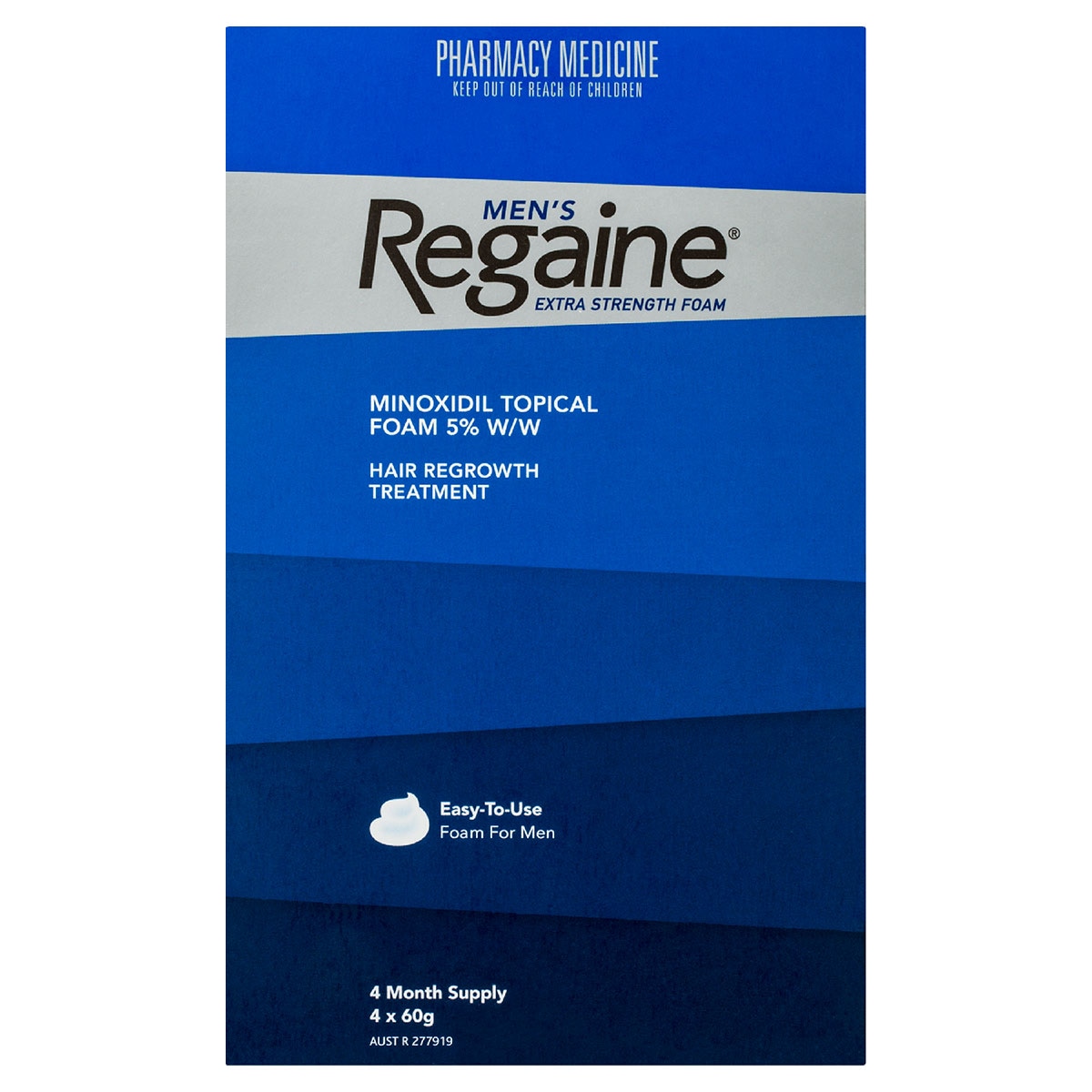 Regaine Mens FOAM Extra Strength Hair Loss Treatment 60g x 4 Pack